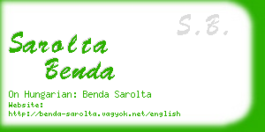 sarolta benda business card